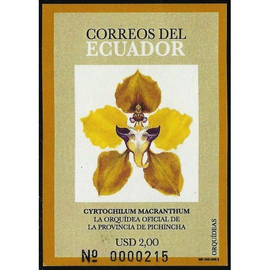 Ecuador Hojita Block 143 2006 Flores Flowers Orquídea orchid  MNH