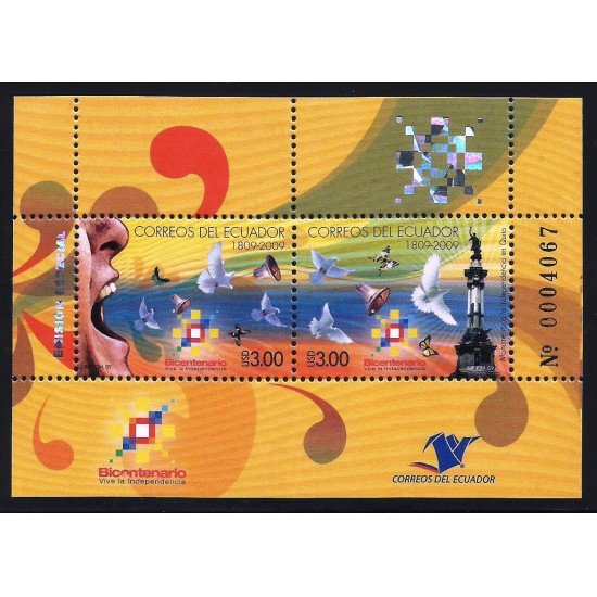 Ecuador Hojita Block 149 2009 Bicentenario Vive la independencia fauna bird MNH Ecuador Hojita Block 149 2009 Bicentenario Vive la independencia fauna bird MNH