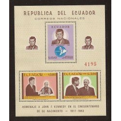 Ecuador Hojitas Michel 43 1967 Homenaje a John Kennedy MNH Ecuador Hojitas Michel 43 1967 Homenaje a John Kennedy MNH