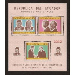 Ecuador Hojitas Michel 45 1967 Cincuentenario del nacimiento de John Kennedy MNH Ecuador Hojitas Michel 45 1967 Cincuentenario del nacimiento de John Kennedy MNH
