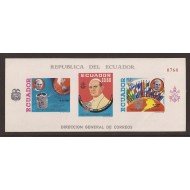 Ecuador Hojitas Michel 51 1967 1ra Visita de SS Paulo VI a Latinoamerica MNH