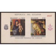 Ecuador Hojitas Michel 52 1967 XXXIX Congreso eucarístico internacional Pintura painting MNH Ecuador Hojitas Michel 52 1967 XXXIX Congreso eucarístico internacional Pintura painting MNH