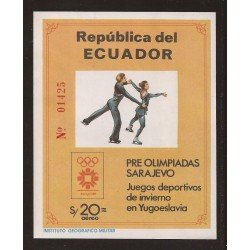 Ecuador Hojitas Michel 110 Pre olimpiadas Sarajevo MNH Ecuador Hojitas Michel 110 Pre olimpiadas Sarajevo MNH