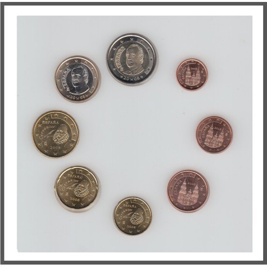 España 2008 Emisión monedas Sistema monetario euro € Tira España 2008 Emisión monedas Sistema monetario euro € Tira
