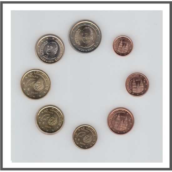 España 2000 Emisión monedas Sistema monetario euro € Tira España 2000 Emisión monedas Sistema monetario euro € Tira