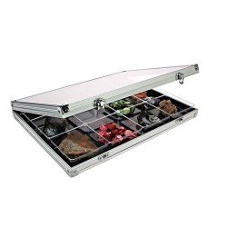 Lindner 4890-12 Vitrina de aluminio con 12 compartimentos 87 x 90 mm. Lindner 4890-12 Vitrina de aluminio con 12 compartimentos 87 x 90 mm.