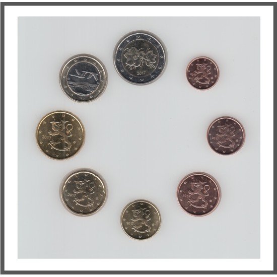 Finlandia 2017 Emisión monedas Sistema monetario euro € Tira Finlandia 2017 Emisión monedas Sistema monetario euro € Tira