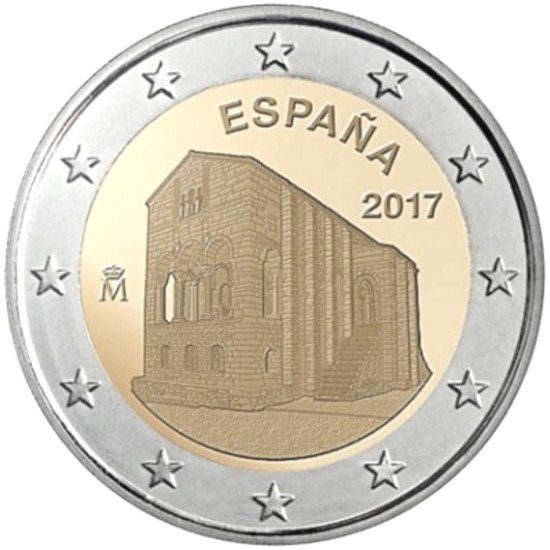 España 2017 2 € euros conmemorativos UNESCO Sta María del Naranco Asturias España 2017 2 € euros conmemorativos UNESCO Sta María del Naranco Asturias