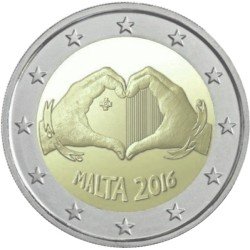 Malta 2016 2 € euros conmemorativos Malta Community Chest Fund Amor 