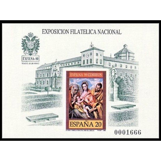 España Spain Prueba de lujo 19 1989 1ª tirada Toledo  Exfilna 89  