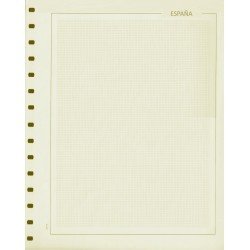 Hojas Sellos Edifil en blanco España Cartulina crema F cuadrícula Paq. 50 Hojas