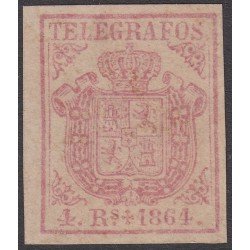 España Spain Telégrafos 2 1864 Escudo de España  MNH 
