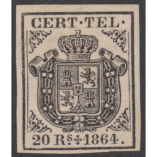 España Spain Telégrafos 4 1864 Escudo de España MH España Spain Telégrafos 4 1864 Escudo de España MH
