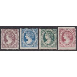 España Spain Telégrafos 9/12 1865 Isabel II Primeros sellos dentados MH 