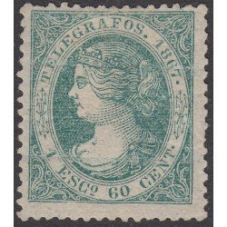 España Spain Telégrafos 19 1867  Isabel II  MH