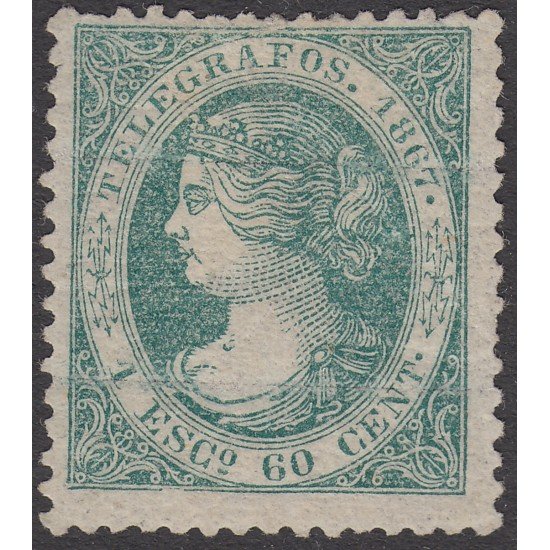 España Spain Telégrafos 19 1867 Isabel II MH España Spain Telégrafos 19 1867 Isabel II MH