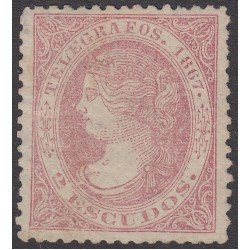 España Spain Telégrafos 20 1867 Isabel II  MH