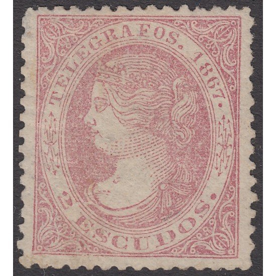 España Spain Telégrafos 20 1867 Isabel II  MH