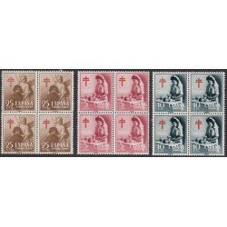 España Spain 1121/23 1953 Pro Tuberculosos MNH