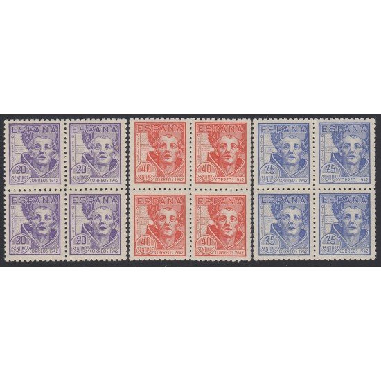 España Spain 954/56 1942 BL.4 San Juan de la Cruz MNH