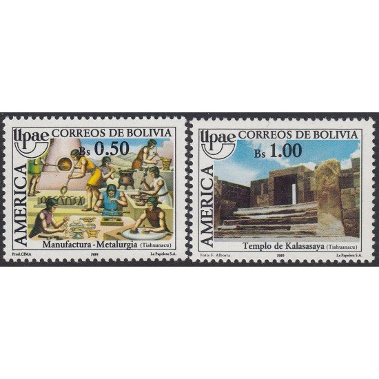 Upaep Bolivia 735/36 1989 Metalúrgica Templo MNH Upaep Bolivia 735/36 1989 Metalúrgica Templo MNH