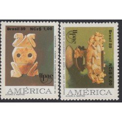 Upaep Brasil 1935/36 1989 Muiraquitá Cariátides MNH