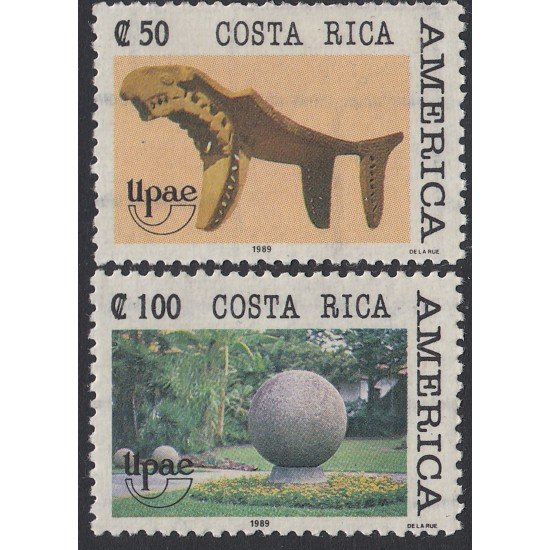 Upaep Costa Rica 518/19 1989 Madera Esfera MNH Upaep Costa Rica 518/19 1989 Madera Esfera MNH
