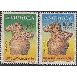 Upaep Uruguay 1285/86 1989 Vasija ñacurutu MNH