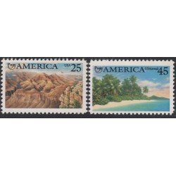 Upaep Estados Unidos 1923 120 1990 Gran Cañón Playa del Caribe MNH