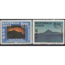 Upaep Guatemala 838 A y B 1990 Volcán Pacaya Lago de Atitlan MNH