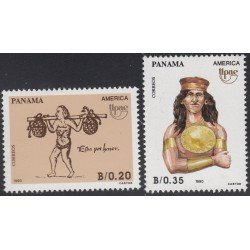 Upaep Panamá 1071/72 1990 Portador Guerrero MNH