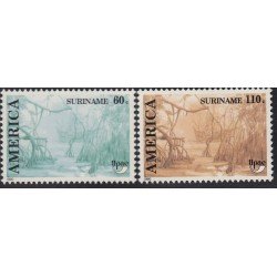 Upaep Suriname 1202/03 1990 Vista de Manglares MNH