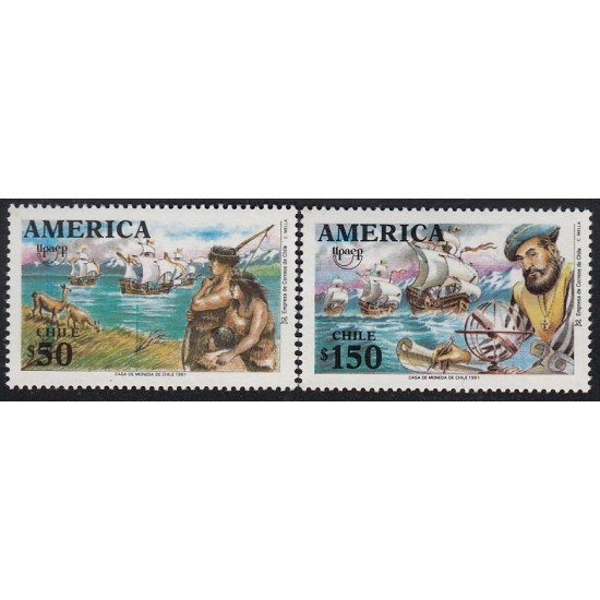 Upaep Chile 1074/75 1991 Magallanes Indios MNH Upaep Chile 1074/75 1991 Magallanes Indios MNH
