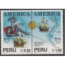 Upaep Perú 991/92 1991 La ruta de Francisco Pizarro MNH Upaep Perú 991/92 1991 La ruta de Francisco Pizarro MNH