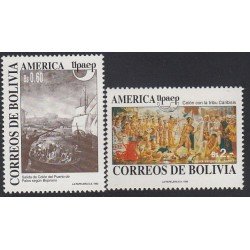 Upaep Bolivia 798/99 1992 Colón Columbus tribu Caribisis Puerto de Palos MNH