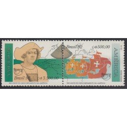 Upaep Brasil 2062/63 1992 Colón Columbus Carabelas mapa de Europa MNH