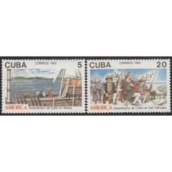 Upaep Cuba 3203/04 1992 Desembarco de Colon Columbus  Bariay y San Salvador MNH