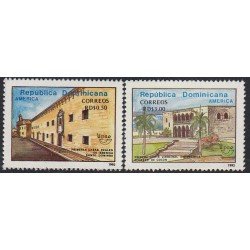 Upaep Rep. Dominicana 1101/02 1992 Alcazar de Colon Columbus residencias reales MNH