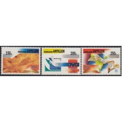 Upaep Antillas Holandesas 956/58 1993 Carta orográfica Emblema Mapa MNH