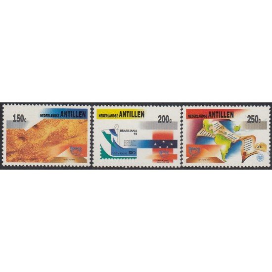 Upaep Antillas Holandesas 956/58 1993 Carta orográfica Emblema Mapa MNH Upaep Antillas Holandesas 956/58 1993 Carta orográfica Emblema Mapa MNH