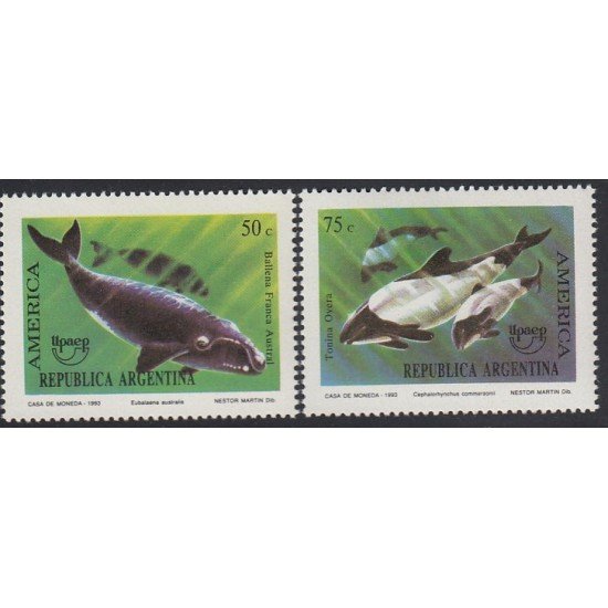 Upaep Argentina 1831/32 1993 Eubalaena australis Cephalorhynchus MNH Upaep Argentina 1831/32 1993 Eubalaena australis Cephalorhynchus MNH