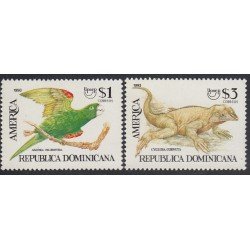 Upaep Rep. Dominicana 1117/18 1993 Aratinga Cyclura pájaros bird fauna MNH Upaep Rep. Dominicana 1117/18 1993 Aratinga Cyclura pájaros bird fauna MNH