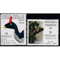Upaep México 1496/97 1993 Pharomachrus Oreophasis pájaros bird fauna MNH Upaep México 1496/97 1993 Pharomachrus Oreophasis pájaros bird fauna MNH