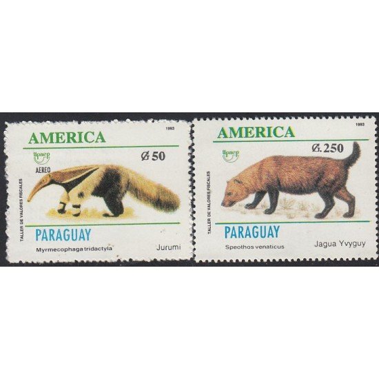 Upaep Paraguay 2633 A - 204 1993 Speothos Mymecophaga fauna MNH Upaep Paraguay 2633 A - 204 1993 Speothos Mymecophaga fauna MNH