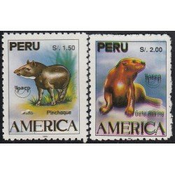 Upaep Perú s/n 1993 Tapirus Lontra fauna MNH Upaep Perú s/n 1993 Tapirus Lontra fauna MNH