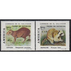 Upaep El Salvador 1178/79 1993 Dasyprocta Phocyon fauna MNH Upaep El Salvador 1178/79 1993 Dasyprocta Phocyon fauna MNH
