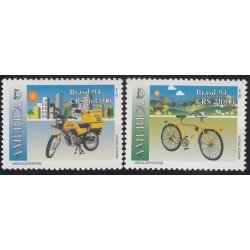 Upaep Brasil 2165/66 1994 Bicicleta Motocicleta Motorcycle Bicycle MNH Upaep Brasil 2165/66 1994 Bicicleta Motocicleta Motorcycle Bicycle MNH