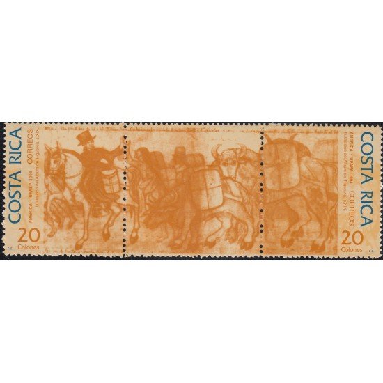 Upaep Costa Rica 585/86 1994 Cartero a caballo llevando la saca horse  MNH