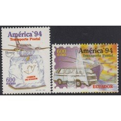 Upaep Ecuador 1316/17 1994 Avión saca de correos furgoneta y barco MNH Upaep Ecuador 1316/17 1994 Avión saca de correos furgoneta y barco MNH