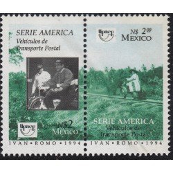 Upaep México 1581/82 1994 Cartero en bicicleta bicycle y autocarril MNH Upaep México 1581/82 1994 Cartero en bicicleta bicycle y autocarril MNH